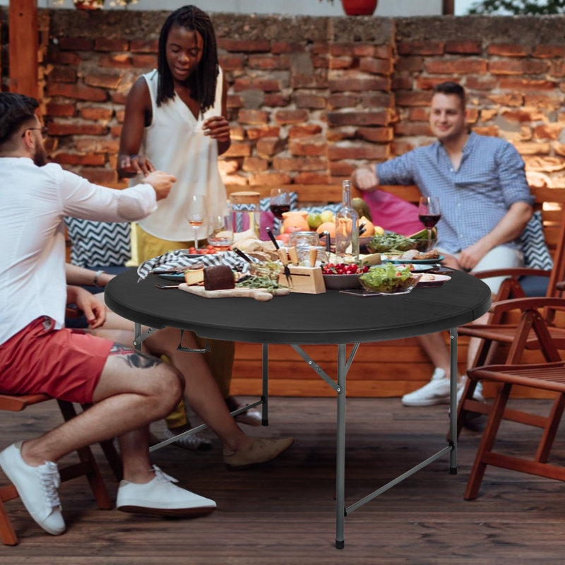 Magshion 4Ft Round Folding Table, Portable Plastic Table For